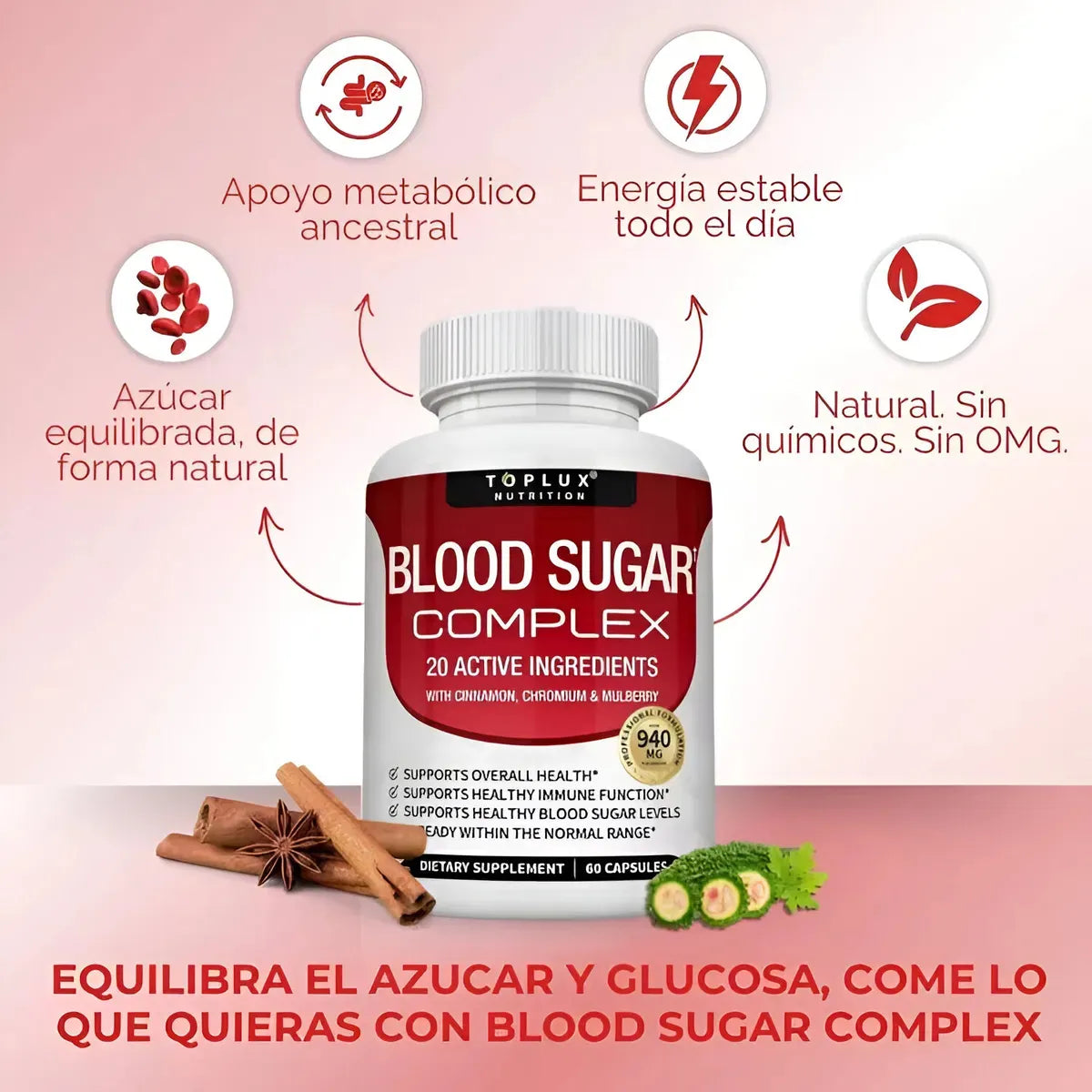 🩸 Control Natural del Azúcar en Sangre – Blood Sugar Complex