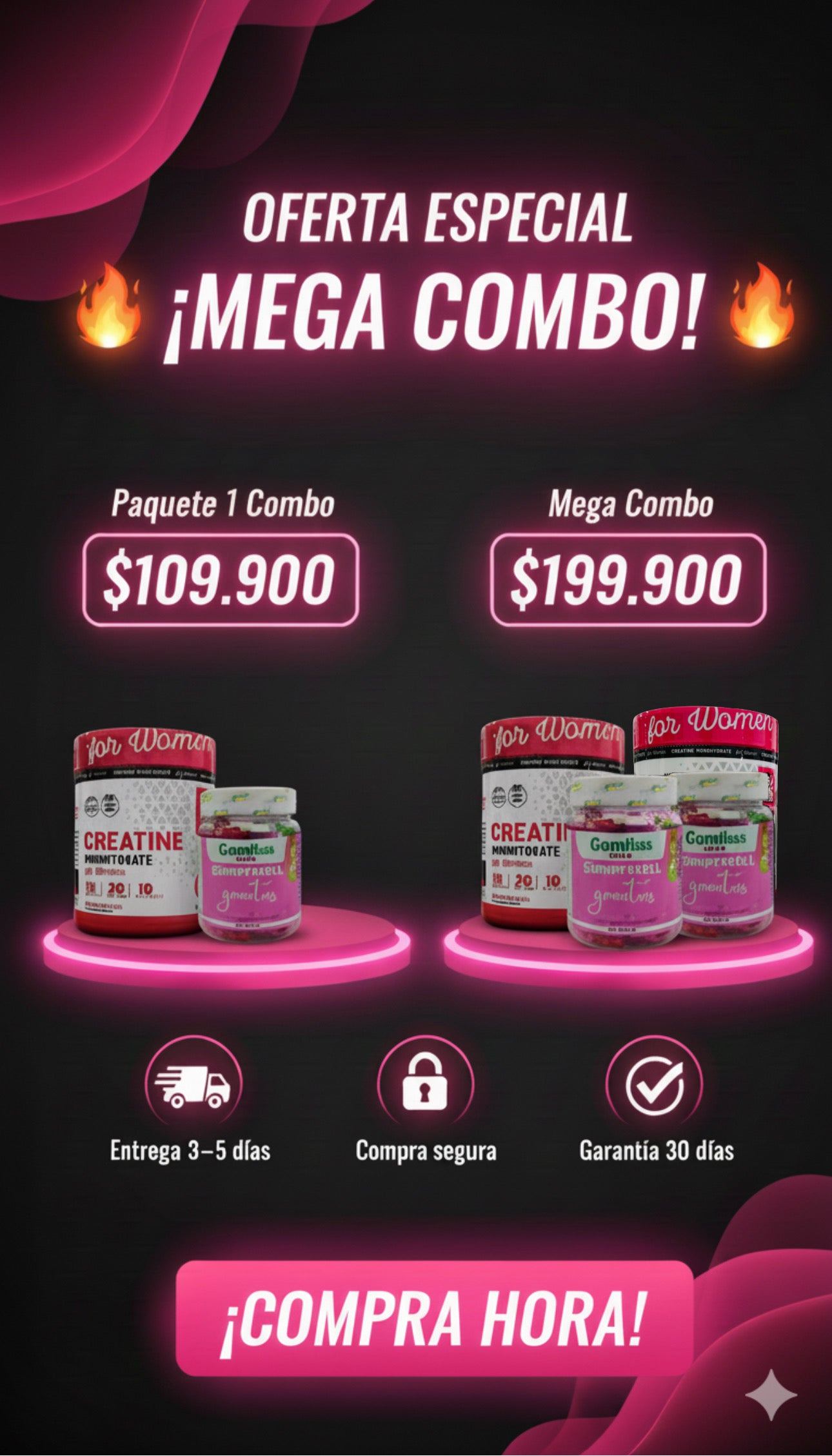 ✨ Combo Cuerpo de Diosa 💪🌸 | Creatina For Women + Gomitas Siemprebell ✨