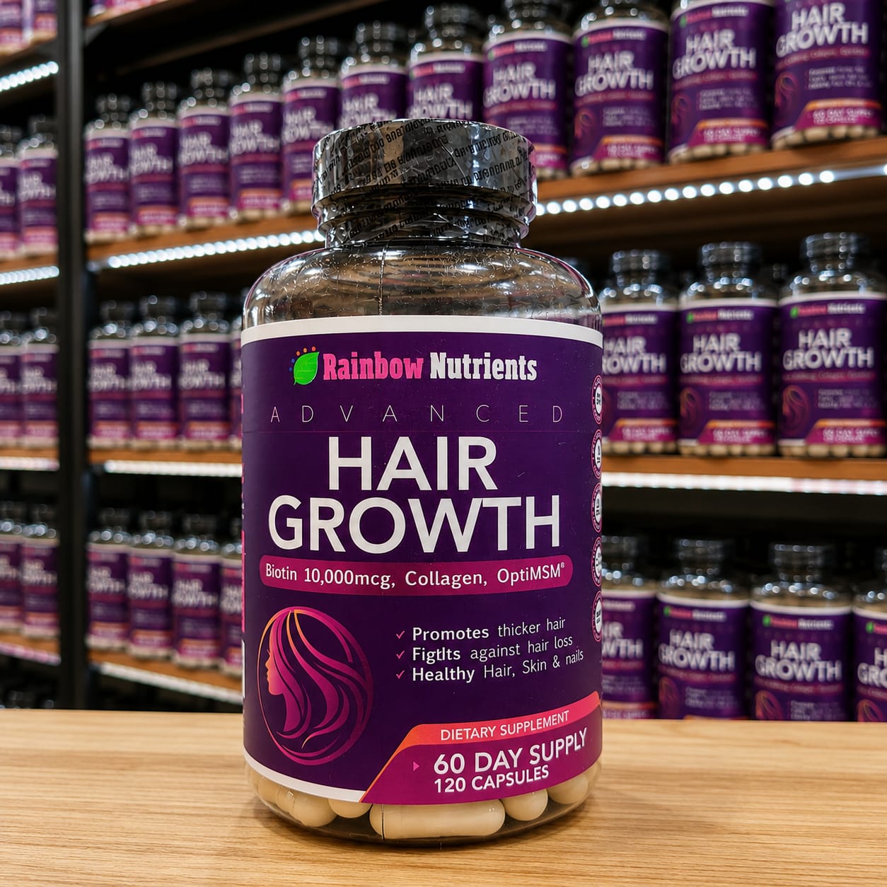 🇺🇸✨ Combo Premium MaryRuth's Hair Growth + Multi Collagen Peptides + Rainbow Nutrients Hair Growth | Tratamiento Completo para Cabello, Piel y Uñas | 100% Original Importado de Estados Unidos 🇺🇸💜