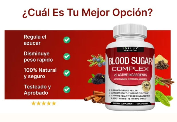 🩸 Control Natural del Azúcar en Sangre – Blood Sugar Complex