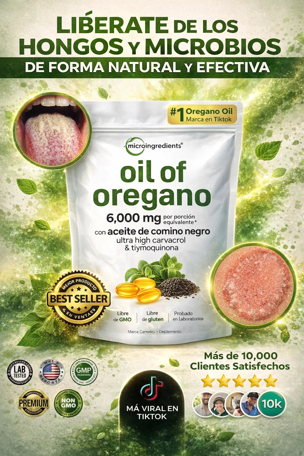 🛡️El Antibiótico Natural Más Poderoso 🌿 Orégano + Semilla Negra | 90 Cápsulas