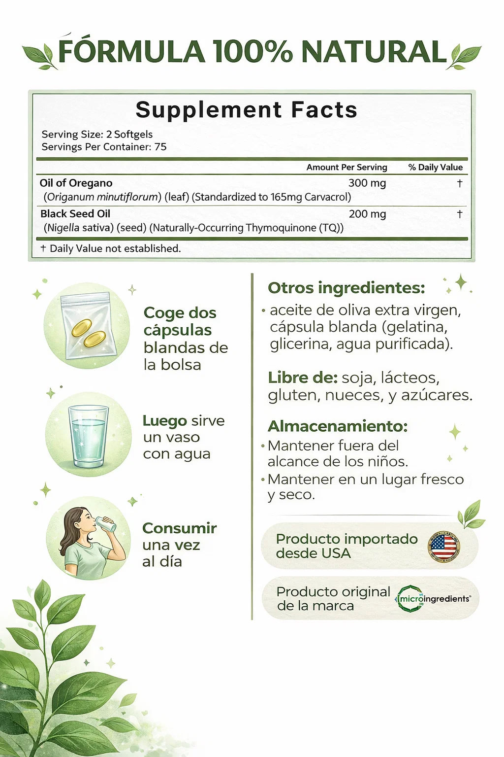 🛡️El Antibiótico Natural Más Poderoso 🌿 Orégano + Semilla Negra | 90 Cápsulas